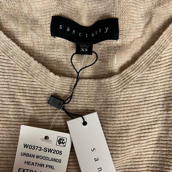 Sanctuary Gillian Cold-shoulder Sweater In Heathr Pearl XS NWT - Picture 8 of 12